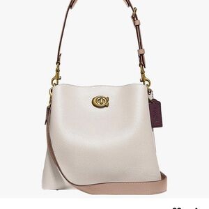 Coach Cream and Tan Shoulder Bag